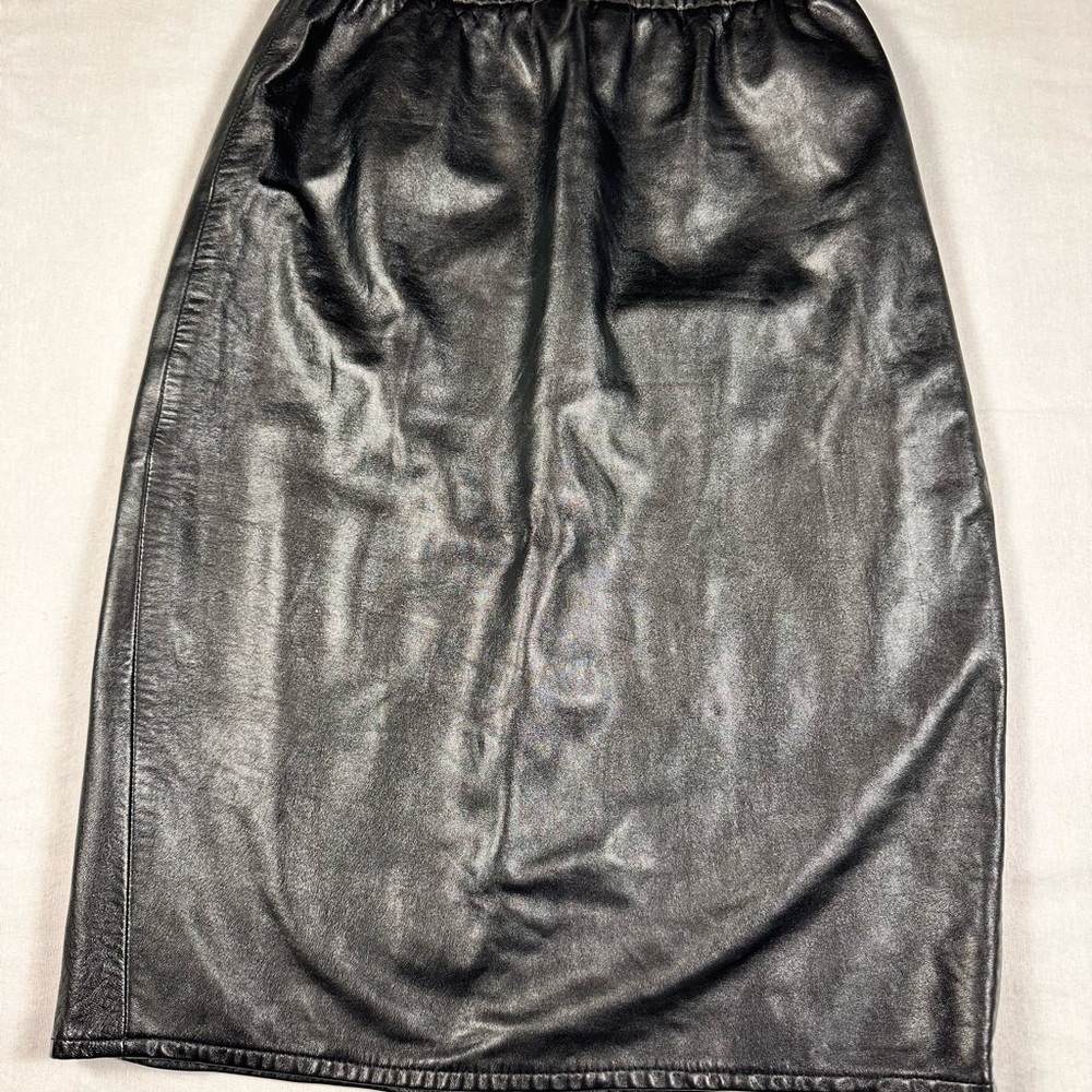 Vintage In transit New York Elegant Black Leather Skirt